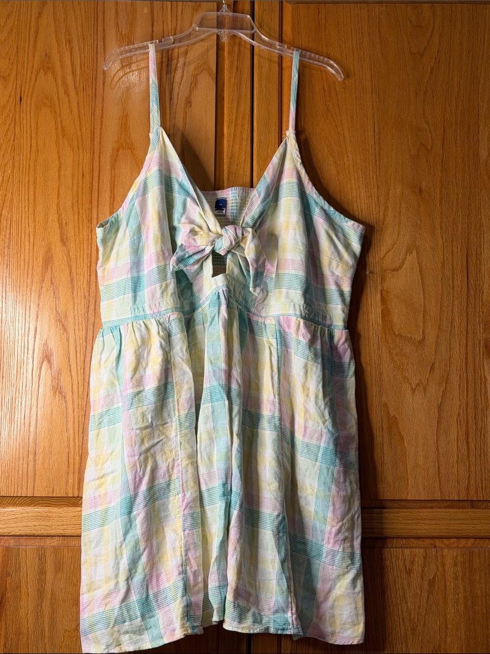 4x Old Navy Pastel Plaid Sundress in Yellow, Pink & Green
